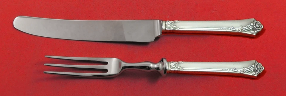 Juego de frutas de plata esterlina Damask Rose de Oneida 2 piezas individual hecho a medida HH WS Foto 1 de 1