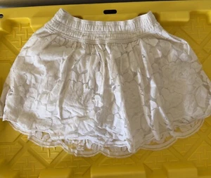 Hollister Ivory Lace Cotton Eyelet Low Rise Micro Mini Skirt Vintage Y2K X Small - Picture 1 of 5