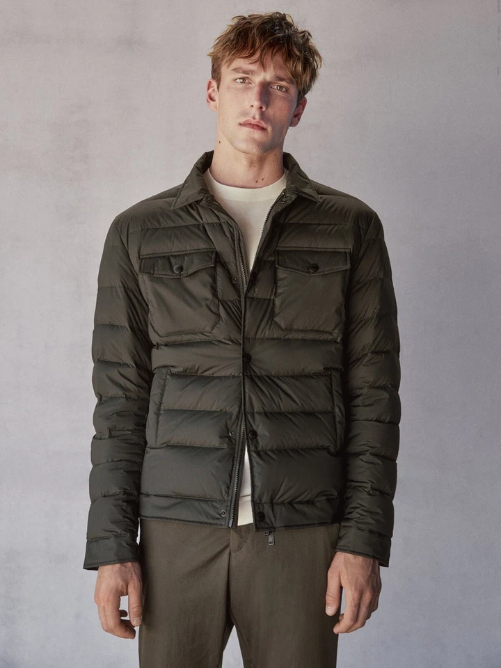 Chaqueta de plumón acolchada Massimo Dutti caqui talla L Foto 1 de 4