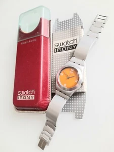 SWATCH: "FALLING STAR ORANGE" (YLS1013) IRONY MEDIUM *NUEVO / ¡EXCELENTE RAREZA!* - Imagen 1 de 4