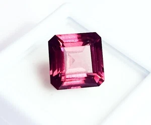 Loose Gemstone Natural Rhodolite Square Cut 9 Ct Certified H338 - Picture 1 of 11