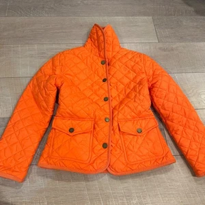 RALPH LAUREN GIRLS MEDIUM 8-10 BRIGHT ORANGE QUILTED JACKET COAT - Picture 1 of 9