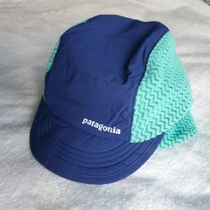 PATAGONIA Invierno Pico de Pato Gorra Sombrero OSFA 5 Paneles Trampero Azul ¡EXCELENTE ESTADO!  - Imagen 1 de 6