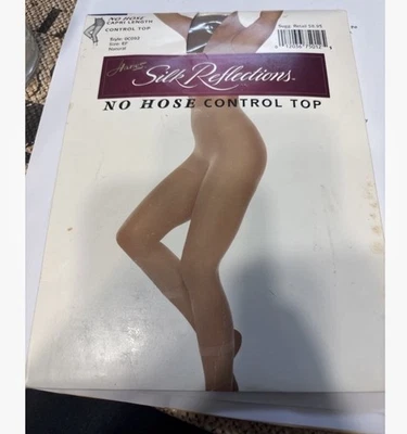 Hanes Silk Reflections Sem Mangueira Controle Top Capri Comprimento 0C092 Tamanho Cd Natural - Imagem 1 de 3