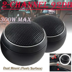 High Energy 300W MAX Car Tweeter:2Ch 92dB,Dual Mount,Compact Silk Dome Design - Picture 1 of 9