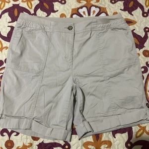 Pantalones cortos Karen Scott beige cómodos talla 12 - Imagen 1 de 6