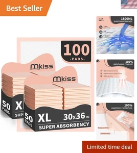 Large Disposable Chux Pads 100 Pack - Heavy Duty Absorbency - Picture 1 of 9