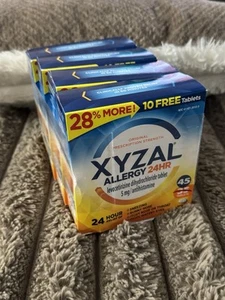 Lot Of 4 - Xyzal Allergy 24hr Relief 45 Tablets 10/27 - Ships Free - Picture 1 of 4