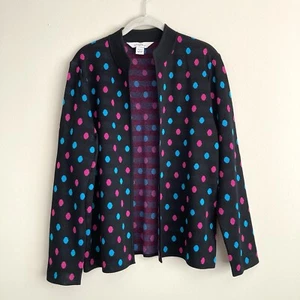 Ming Wang Open Front Cardigan Sweater Size Large Black Office Career Classic - Picture 1 of 8