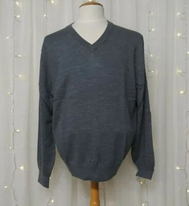 Alister MacKenzie Langarm Grau Merinowolle Pullover Herren Gr. L Neu mit Etikett - Bild 1 von 7