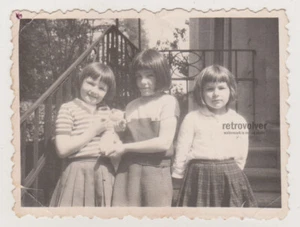 Three Irresistible Little Girls with Pixie Cuts and Their Adorable Cute Kitty - Picture 1 of 7