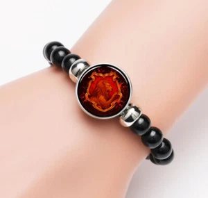 Harry Potter Gryffindor Badge Glass Noosa Snap Chunk Elastic Beads Bracelet - Bild 1 von 3