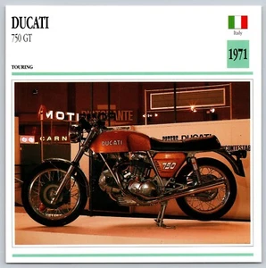 Ducati 750 GT Touring 1971 Italy Edito Service Atlas Motorcycle Card - Bild 1 von 2