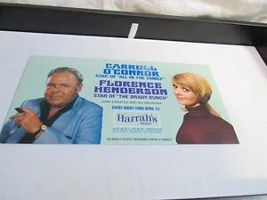 Vintage Harrah's Reno Large Postcard Carroll O'Connor,Florence Henderson Rare! - Picture 1 of 4