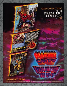 Anuncio impreso de lanzamiento de Marvel Cards Universe 1994 edición de estreno arte vintage a 1994 - Imagen 1 de 1