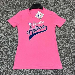 Houston Astros Shirt Youth Medium 10-12 Pink MLB Short Sleeve Cotton New M - Picture 1 of 7