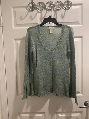 Suéter para mujer Next Era Couture talla mediana mangas largas color verde/azul Foto 1 de 4