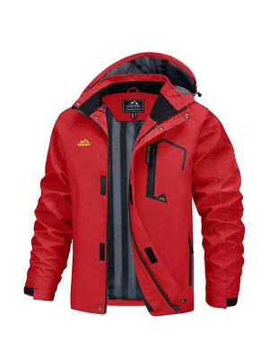 Men's Lightweight Hiking Jackets Hoodie Waterproof Outdoor Casual Work Rain Coat - Image 1 of 4