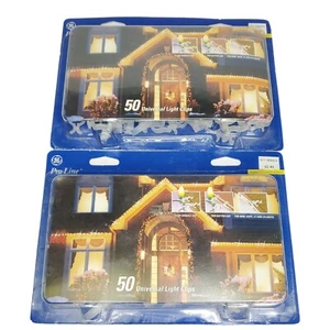 2 Schachteln mit 50 (100 insgesamt) GE Pro-Line Universal Weihnachten Eiszapfen Licht Clips NEU - Bild 1 von 4