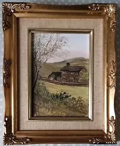 Vintage,Landscape Oil Painting On Canvas, Wood Frame ,Signature hidden by frame - Picture 1 of 7