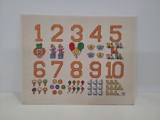 Nursery Decor Number Cross Stitch Vintage Embroidery Wall Art Sampler
