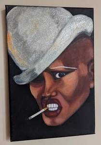 GRACE JONES Smoking a Cigarette Unframed Ready to Hang - Picture 1 of 5