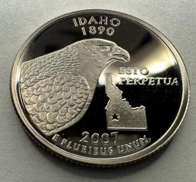 2007-S Idaho State PROOF Quarter 25cent Coin from US Mint Proof Set - Image 1 of 4