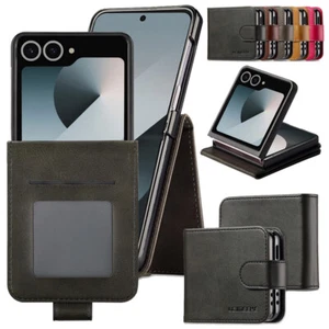 Leder Schutz Hülle Für Samsung Galaxy Z Flip 7 6 5 4 5G Handy Tasche Case Cover - Picture 1 of 69