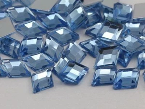 Gemas de acrílico de diamante de espalda plana de 10x7 mm azul zafiro ligero .LS - 100 piezas - Imagen 1 de 3