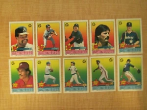 1989 O-Pee-Chee Super Star Baseball Sticker Backs Cards Lot of 10 - Picture 1 of 2