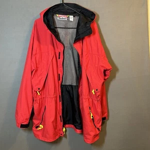 Vintage Marlboro Adventure Team Mesh gefütterte Regenjacke Erwachsene L rot Reißverschluss Kapuze Taschen - Bild 1 von 12