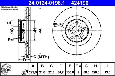 Brake Disc SUBARU BRZ 2.0 24.0124-0196.1 - Image 1 of 2