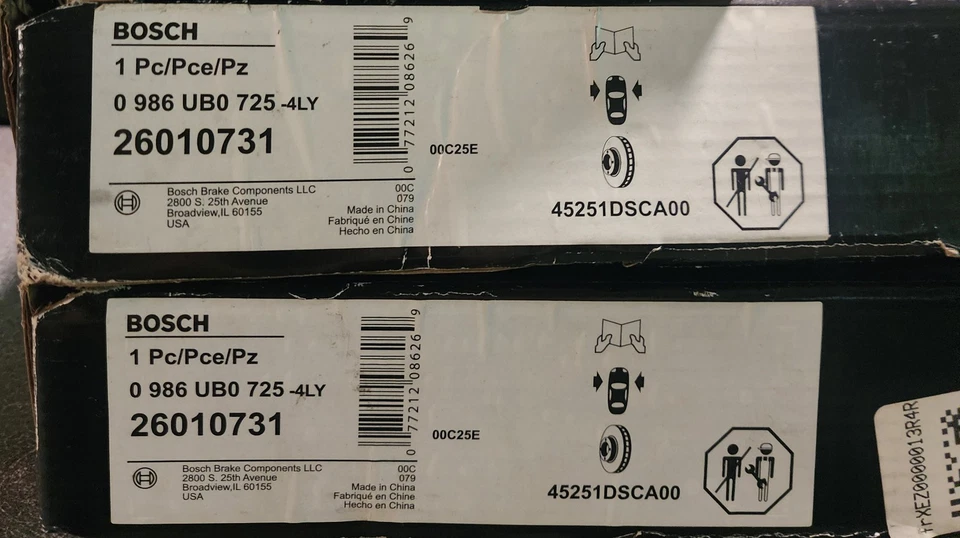 Bosch 26010731 Juego Rotores (2) - Delanteros - Honda - Acura Foto 1 de 3