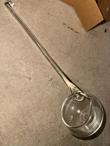 Vintage (MCM) Riekes-Crisa Moderno (#7050) Hand Blown 13” Glass Punch Bowl Ladle - Picture 1 of 4