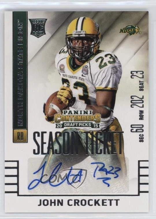 2015 Panini Contenders Draft Picks Auto John Crockett #255 Auto - Image 1 of 2