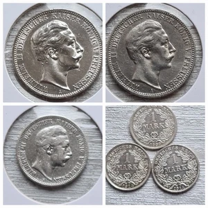 ☆Kaiserreich☆ 3, 2, 1 MARK -  0.900 Silbermünzen  - Bild 1 von 10
