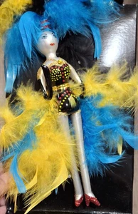 Damas con Elegancia Colección Vidrio Soplado Showgirl Adorno Plumas y Redes - Imagen 1 de 15