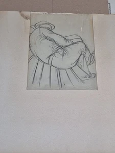 Edith Hamlin 1938 Drawing Signed Original Art Social Realism Maynard  Dixon naps - Picture 1 of 22