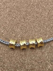4 x Echt Silber Gold Zwischenring Charm Perlen für Trollbeads Armband - Bild 1 von 3