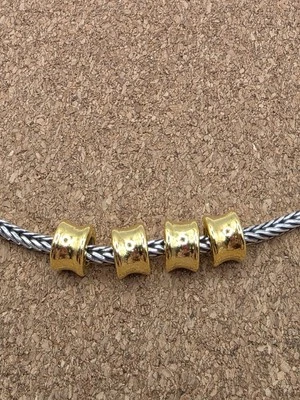 4 X Authentic Silver Gold Spacer Charm Beads For Trollbeads Bracelet - Image 1 of 3