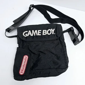 VINTAGE ORIGINAL NINTENDO GAME BOY SCHWARZ TRAGETASCHE WEICHE SCHULTERTASCHE mit TASCHEN - Bild 1 von 2
