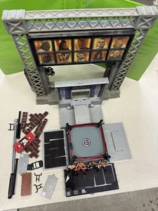 WWE WWF Micro Aggression Crash & Bash Playset Ring Jakks Wrestler Back Drop Lot - Picture 1 of 17