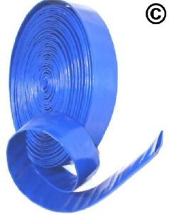 1" Layflat PVC Water Delivery Hose - Discharge Pipe Pump Lay Flat Irrigation Blu