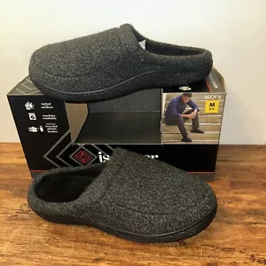 NEW Isotoner Men’s Memory Foam Hoodback Slippers, Size Medium (8-9), Black - Picture 1 of 24