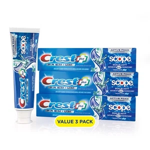 Crest Premium Plus Scope Dual Blast Toothpaste, Mint, 5.2 oz, 3 Pack - Picture 1 of 4