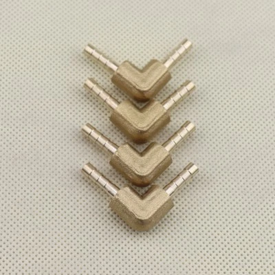 4Pcs 1/8 Inch (4mm) Brass Barbed Tube Pipe Fitting Hose Barb Elbow 90 Degree - Image 1 of 4