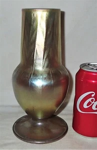 ANTIQUE USA L.C.T. TIFFANY FAVRILE FURNACES STUDIOS NY GOLD ART GLASS VASE AS IS - Picture 1 of 12