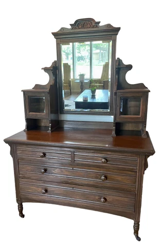 Antique Victorian Dresser With Mirror Unique Cover