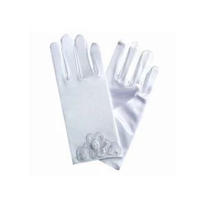 Child Satin Wedding Glove - White - 6in. - Wrist Length 2BL - 1 Pair - Picture 1 of 1