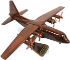 C130 H Hercules Drewniany model samolotu Mahoń -W- Spersonalizowana tabliczka na stojaku.